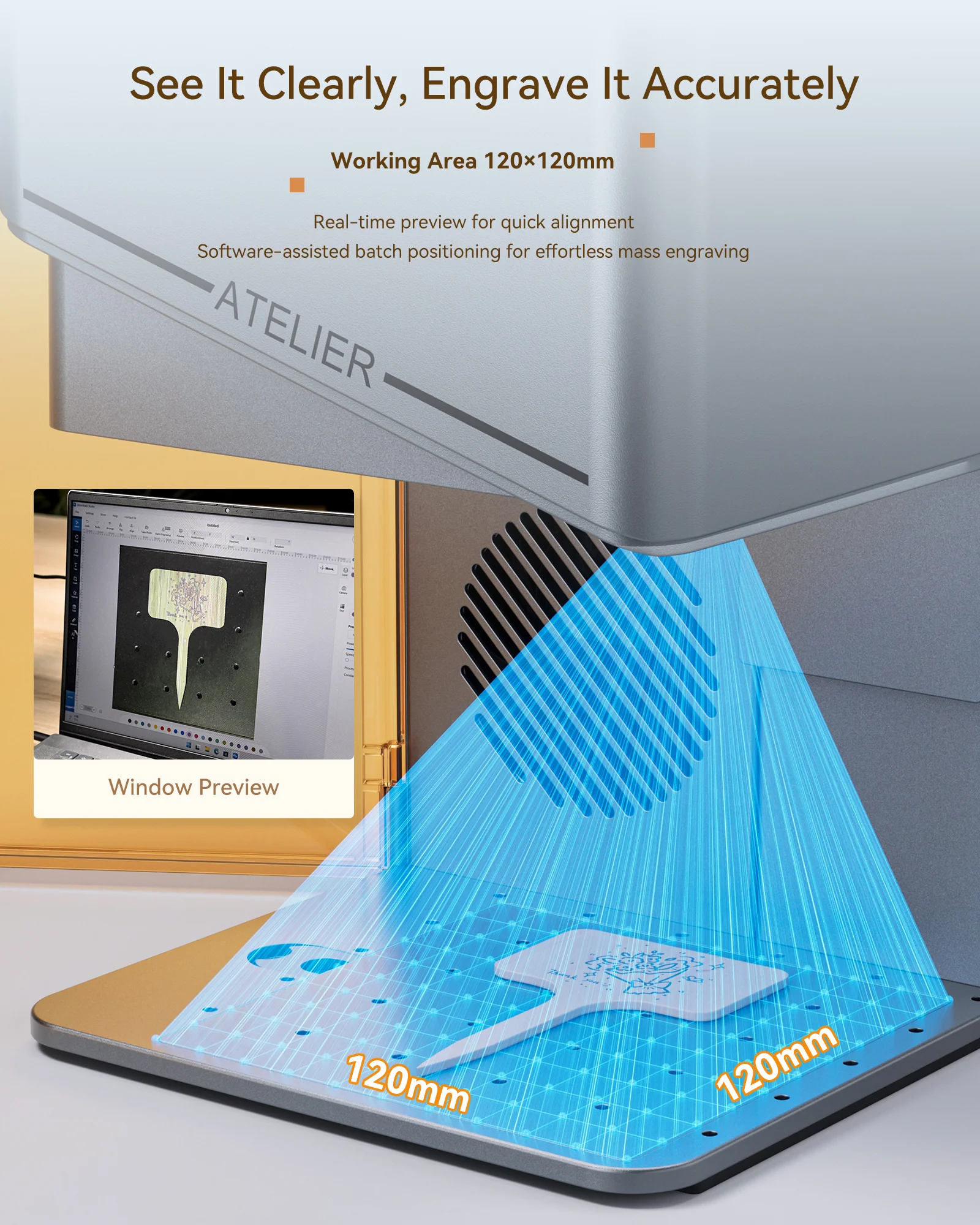 AtomStack Atelier AI Diode Laser Engraver with Built-in Camera - Image 5