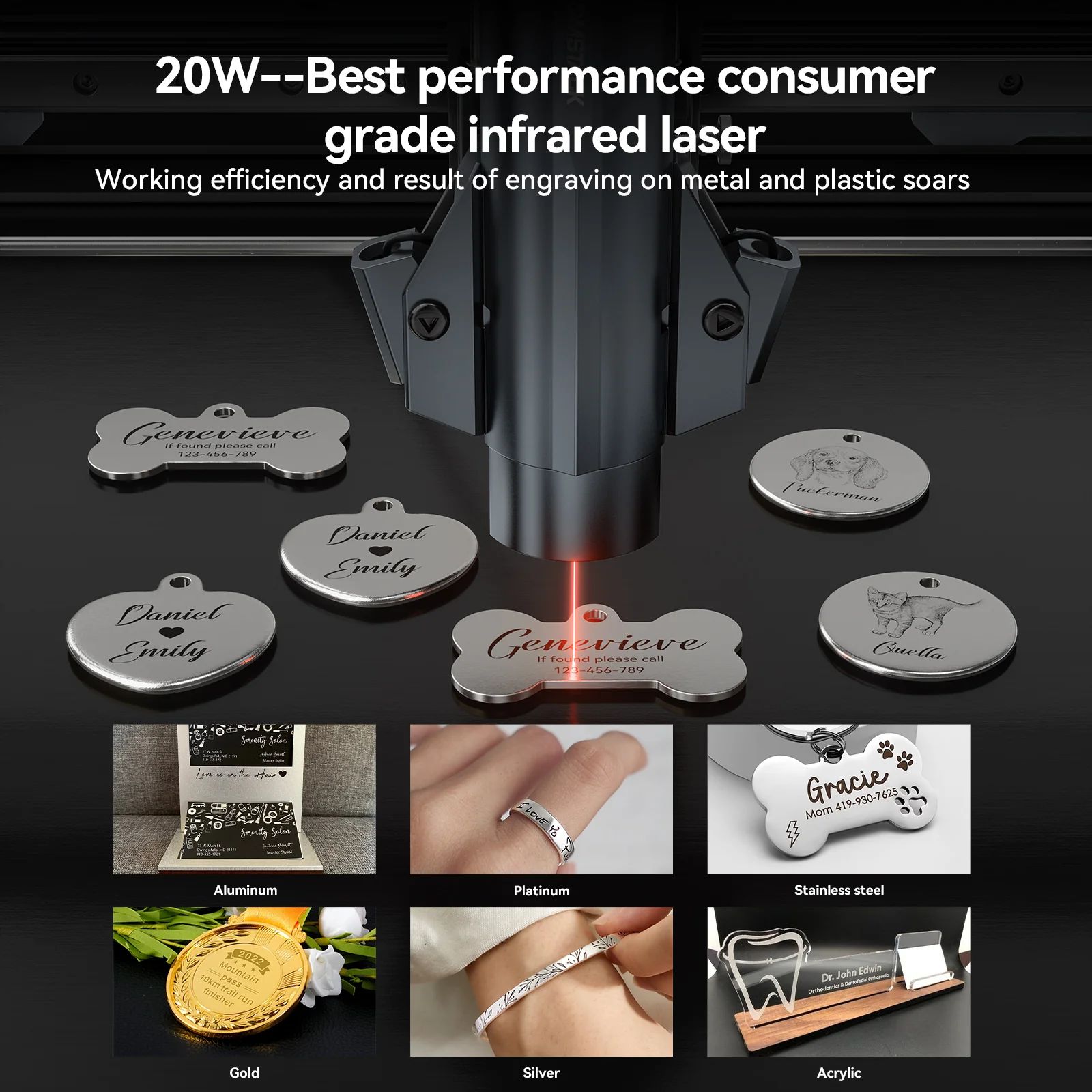 AtomStack A20 Pro 1064nm 20W Fiber Laser Marking And Engraving Machine - Image 3