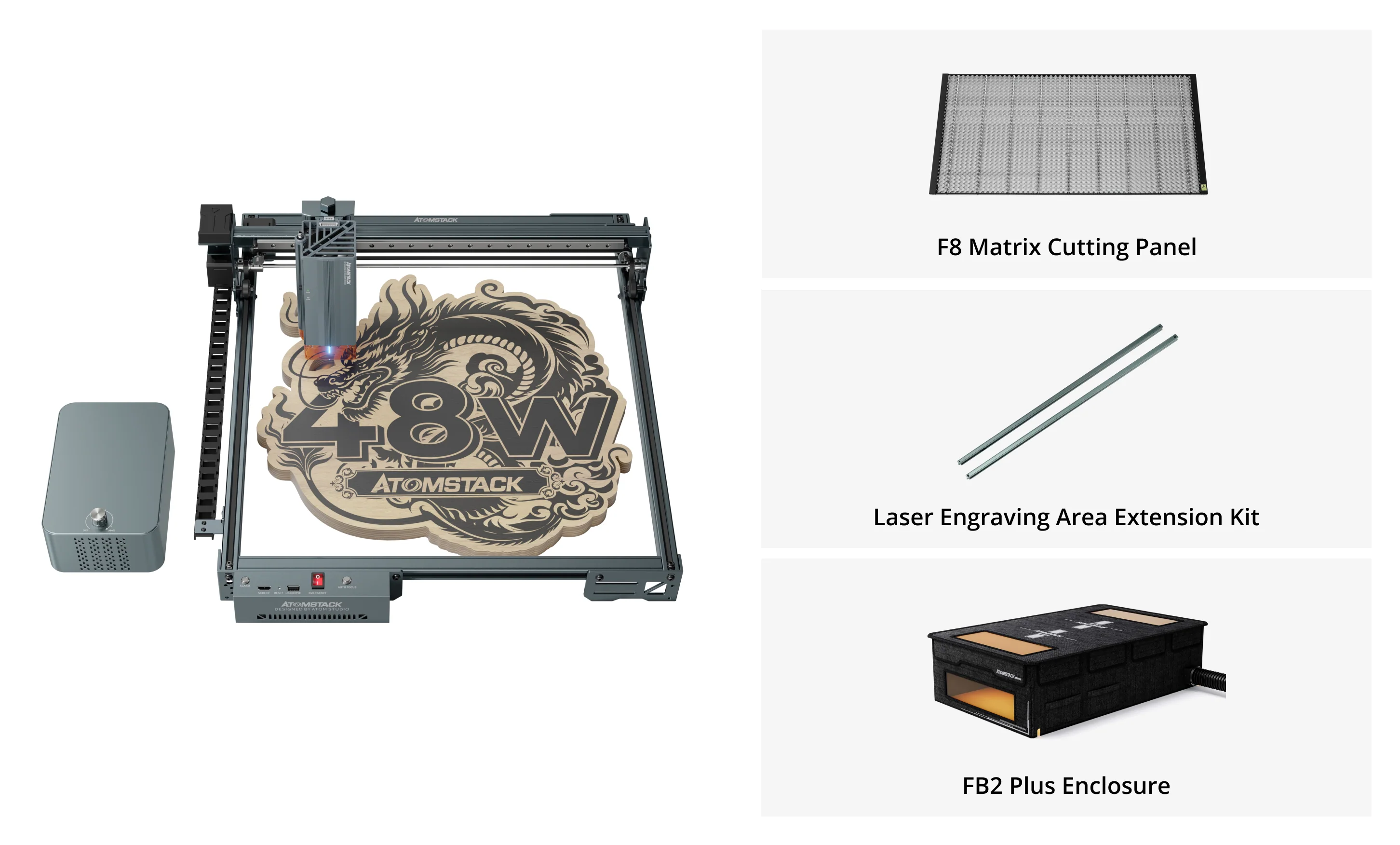 AtomStack A40 Pro V2 Laser Engraver with F60 Air Assist Kit - Image 9