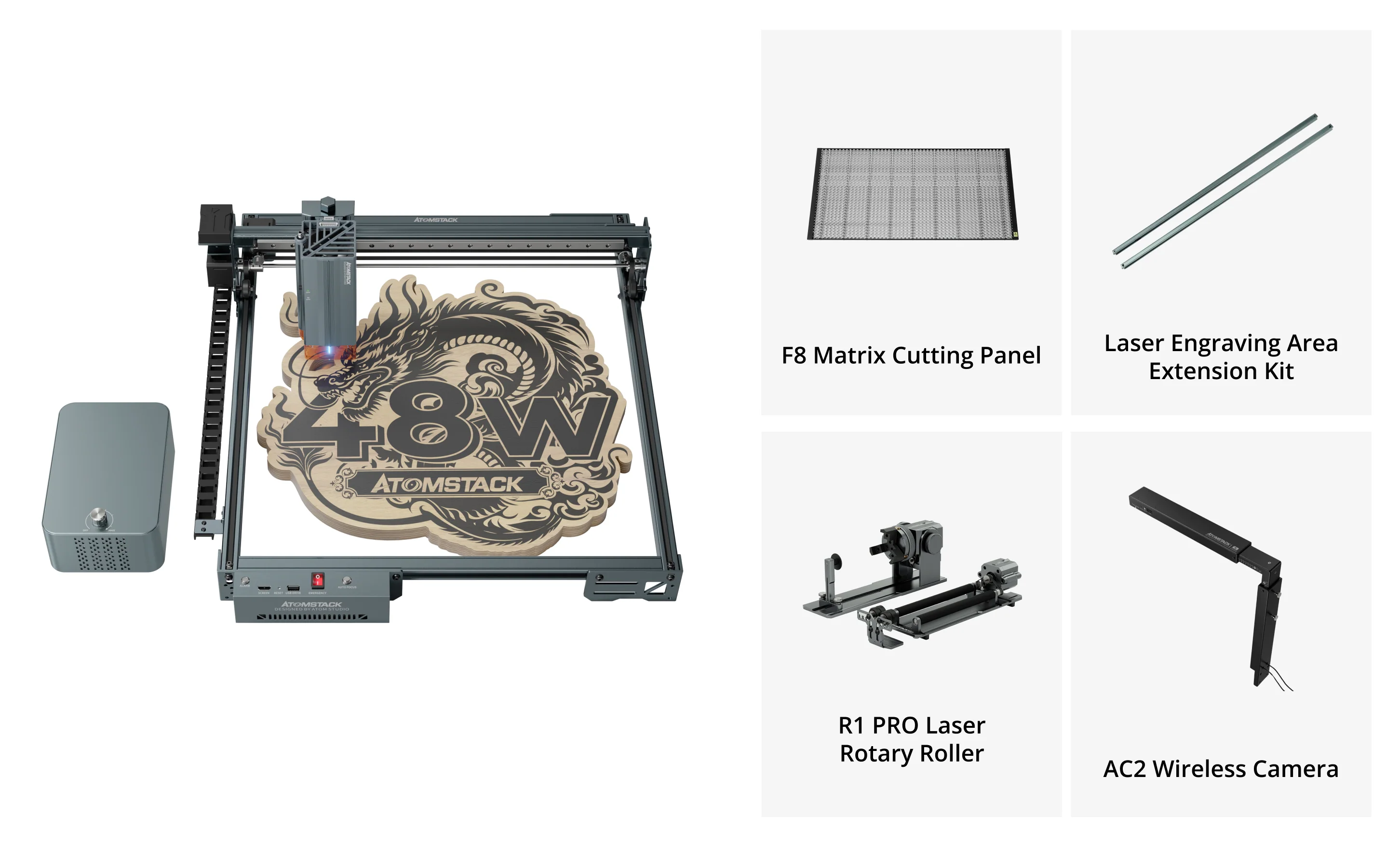 AtomStack A40 Pro V2 Laser Engraver with F60 Air Assist Kit - Image 12