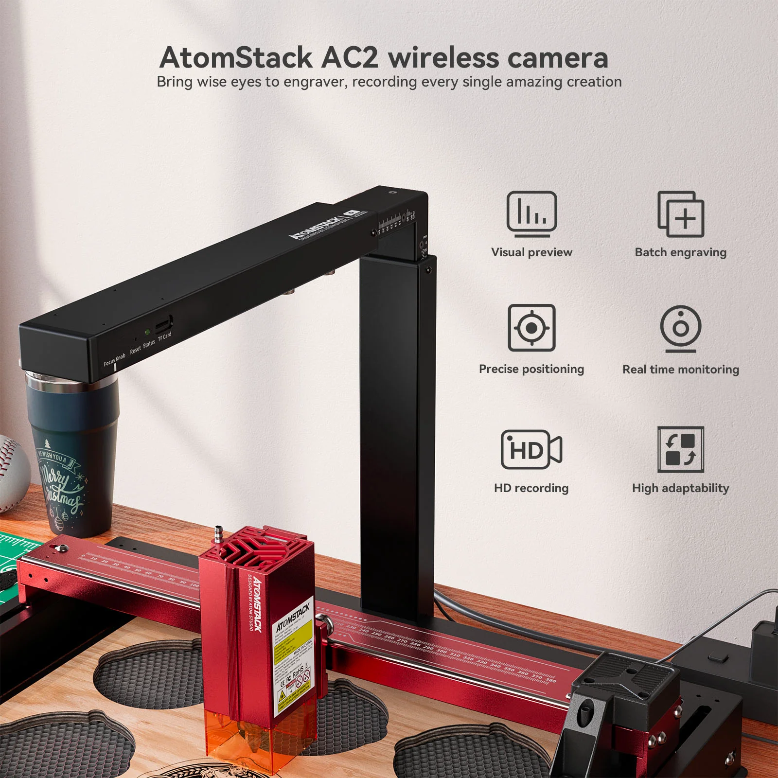 AtomStack AC2 Wireless Camera for Laser Engraving and Cutting Machine - Image 3