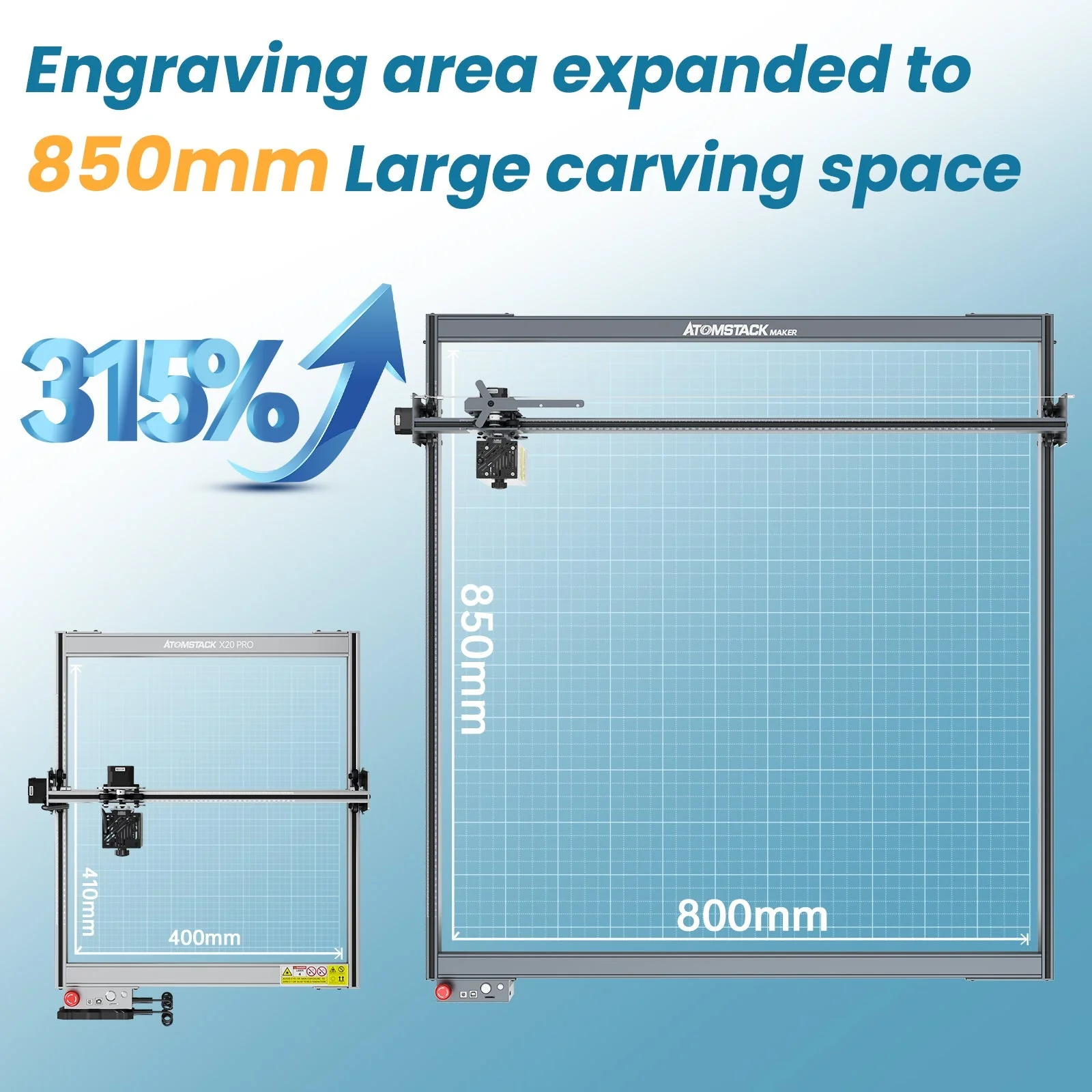 AtomStack E85 Expansion Kit: Enhance Your Laser Engraving Area to 850*800mm - Image 5