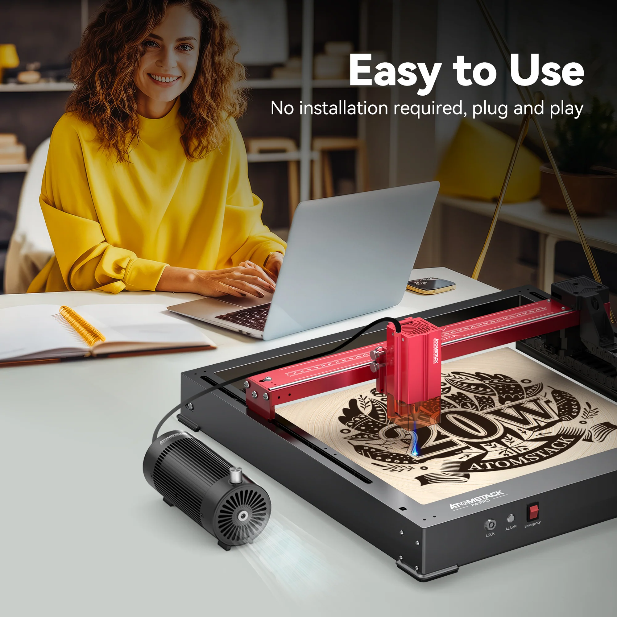 AtomStack F30 V2 Air Assist Set for Laser Engraving and Cutting Machine - Image 7