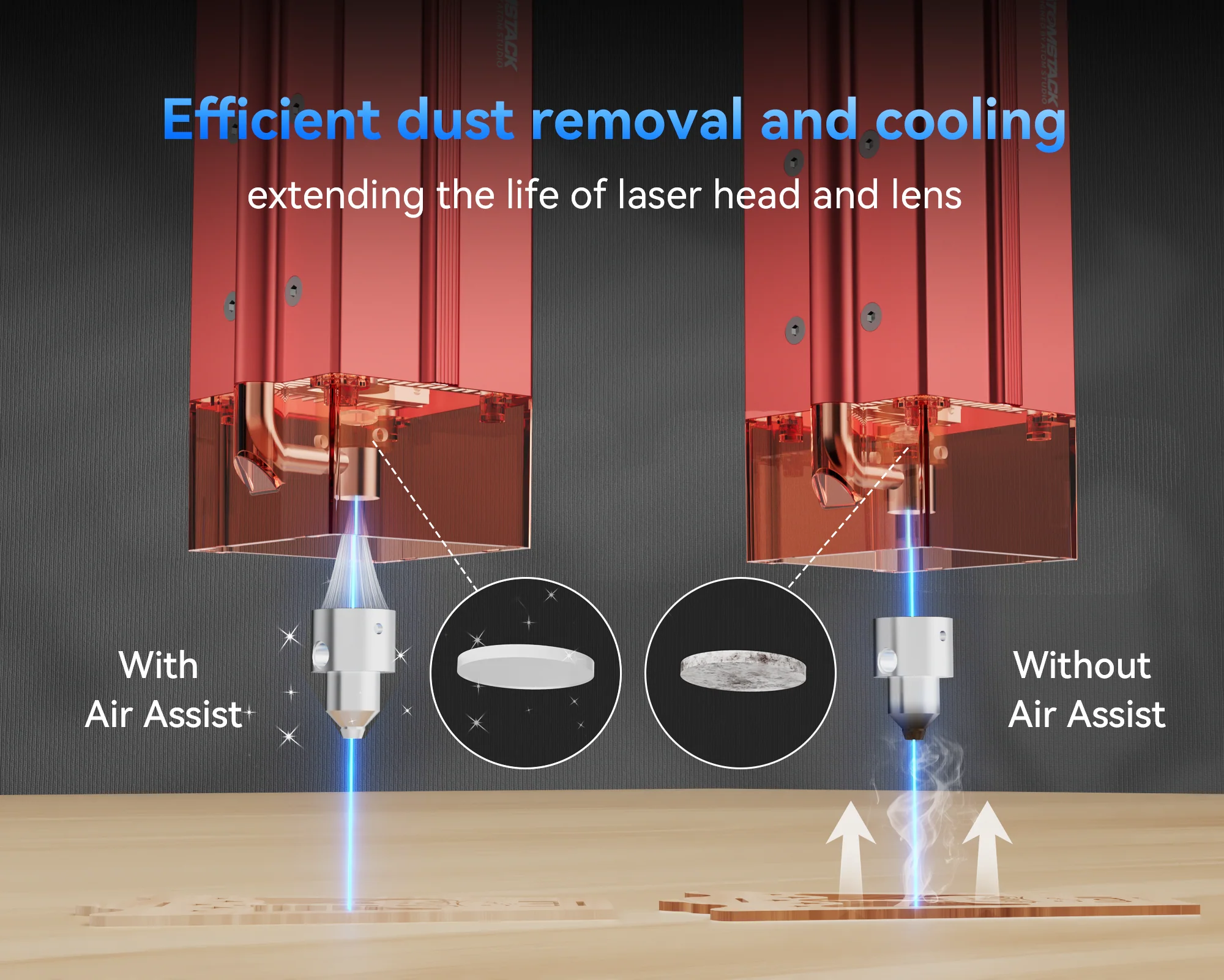 AtomStack F80 Air Assist Set for Laser Engraving and Cutting Machine - Image 7