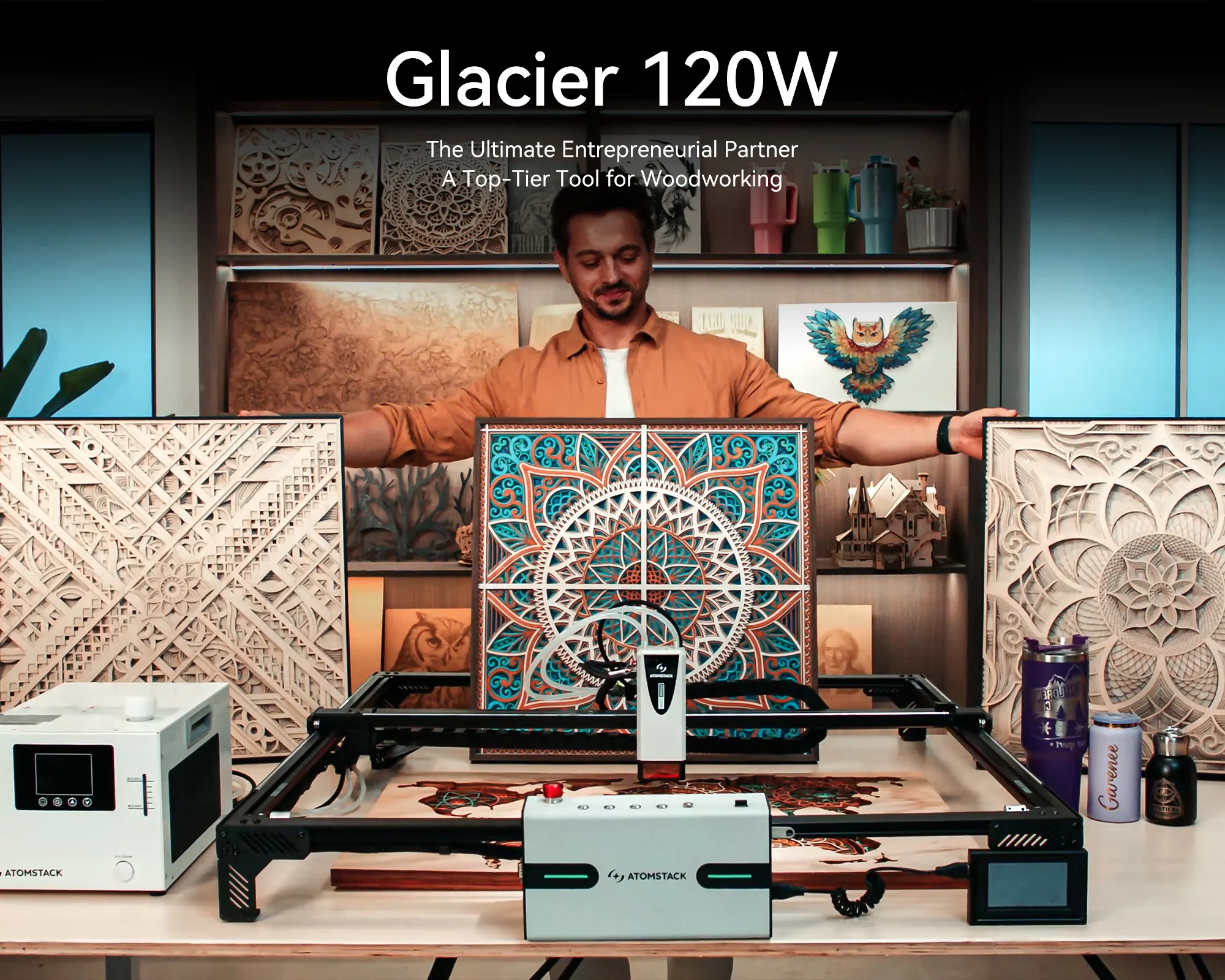 AtomStack Glacier 120W/90W Water-Cooled Diode Laser Engraver - Image 4