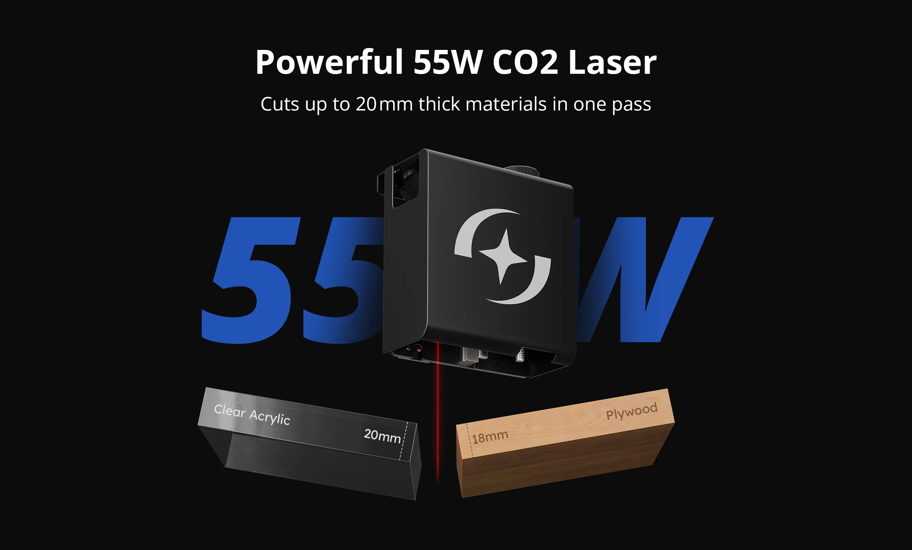 AtomStack Hurricane 55W CO2 Laser Cutter - Image 3