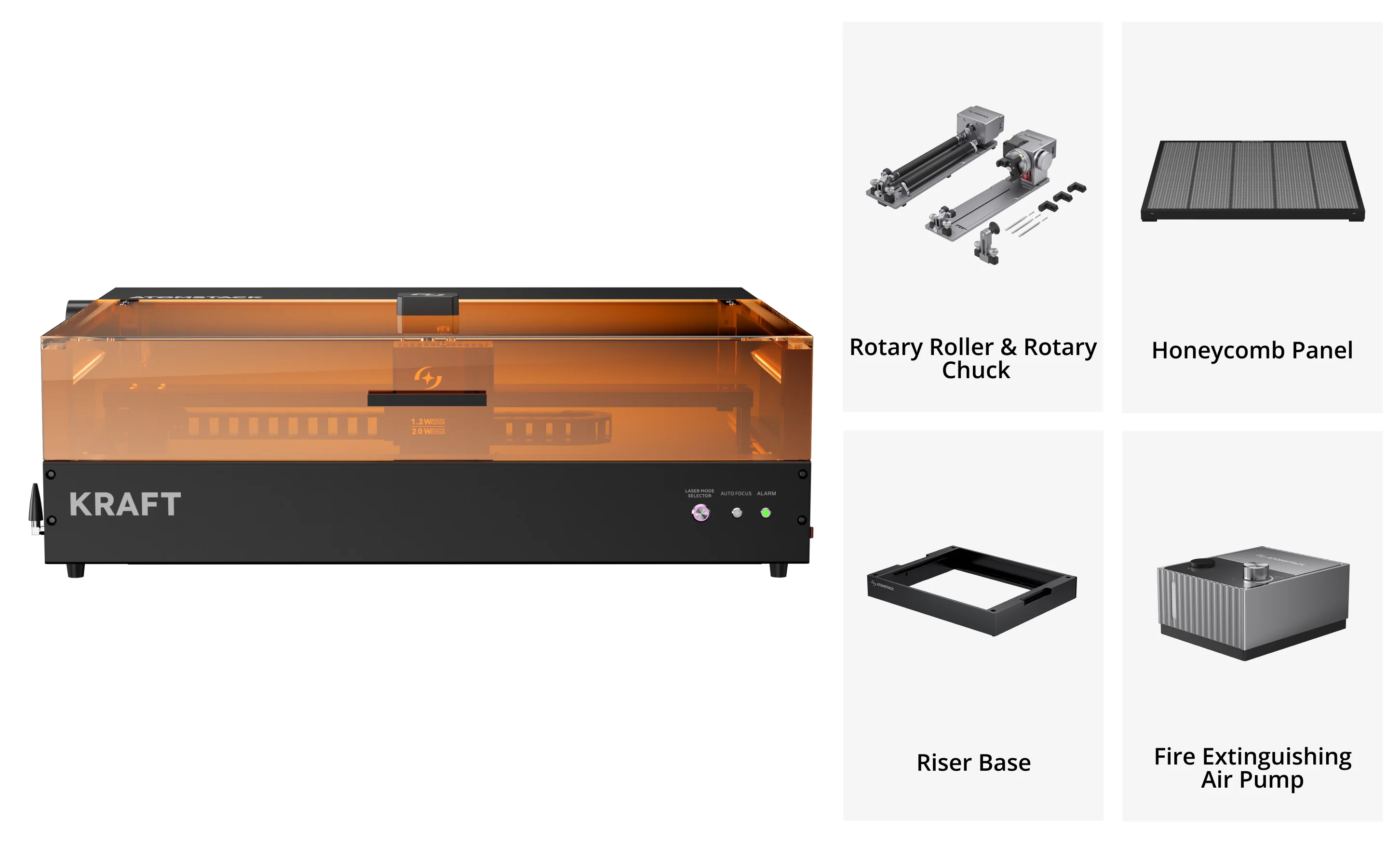 AtomStack Kraft Dual-laser Engraver 20W Diode + 1.2W IR (CA) - Image 12
