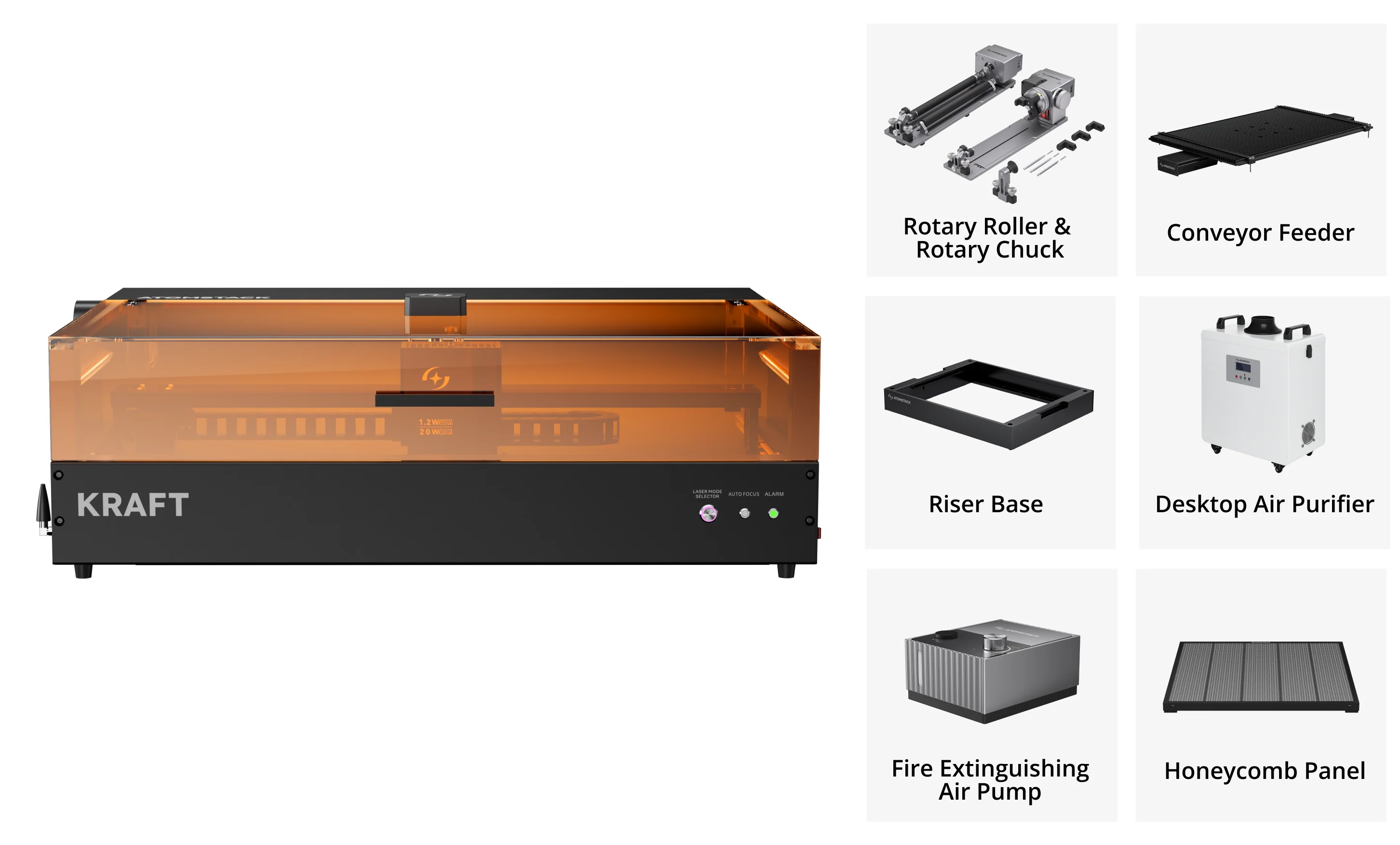 AtomStack Kraft Dual-laser Engraver 20W Diode + 1.2W IR (CA) - Image 14