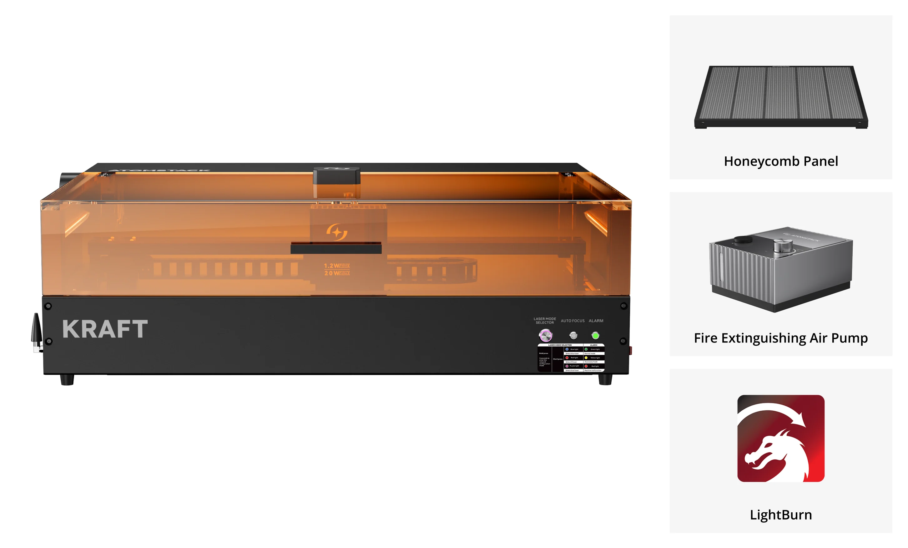 AtomStack Kraft Dual-laser Engraver 20W Diode + 1.2W IR (CA) - Image 15