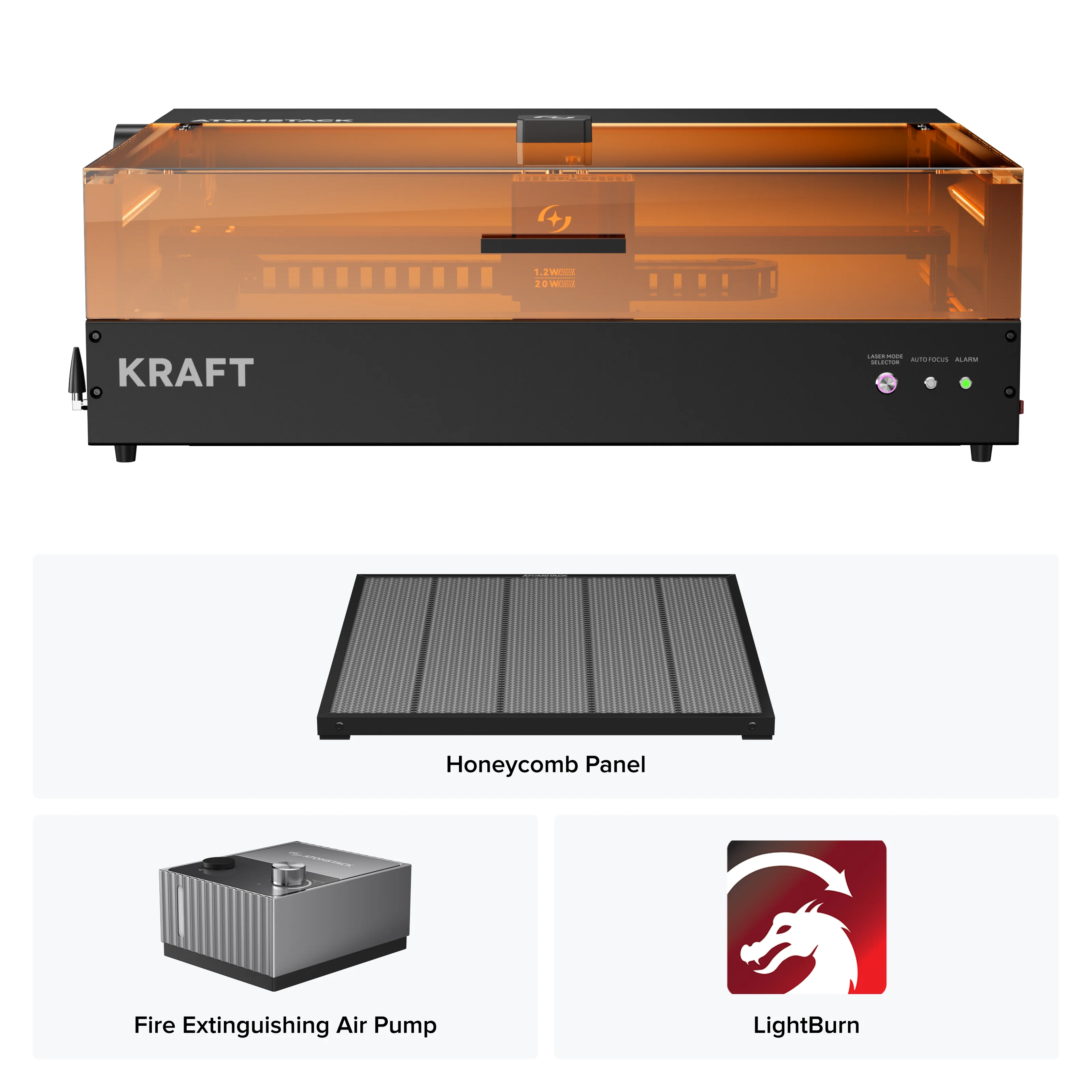 AtomStack Kraft Dual-laser Engraver 20W Diode + 1.2W IR - Image 12