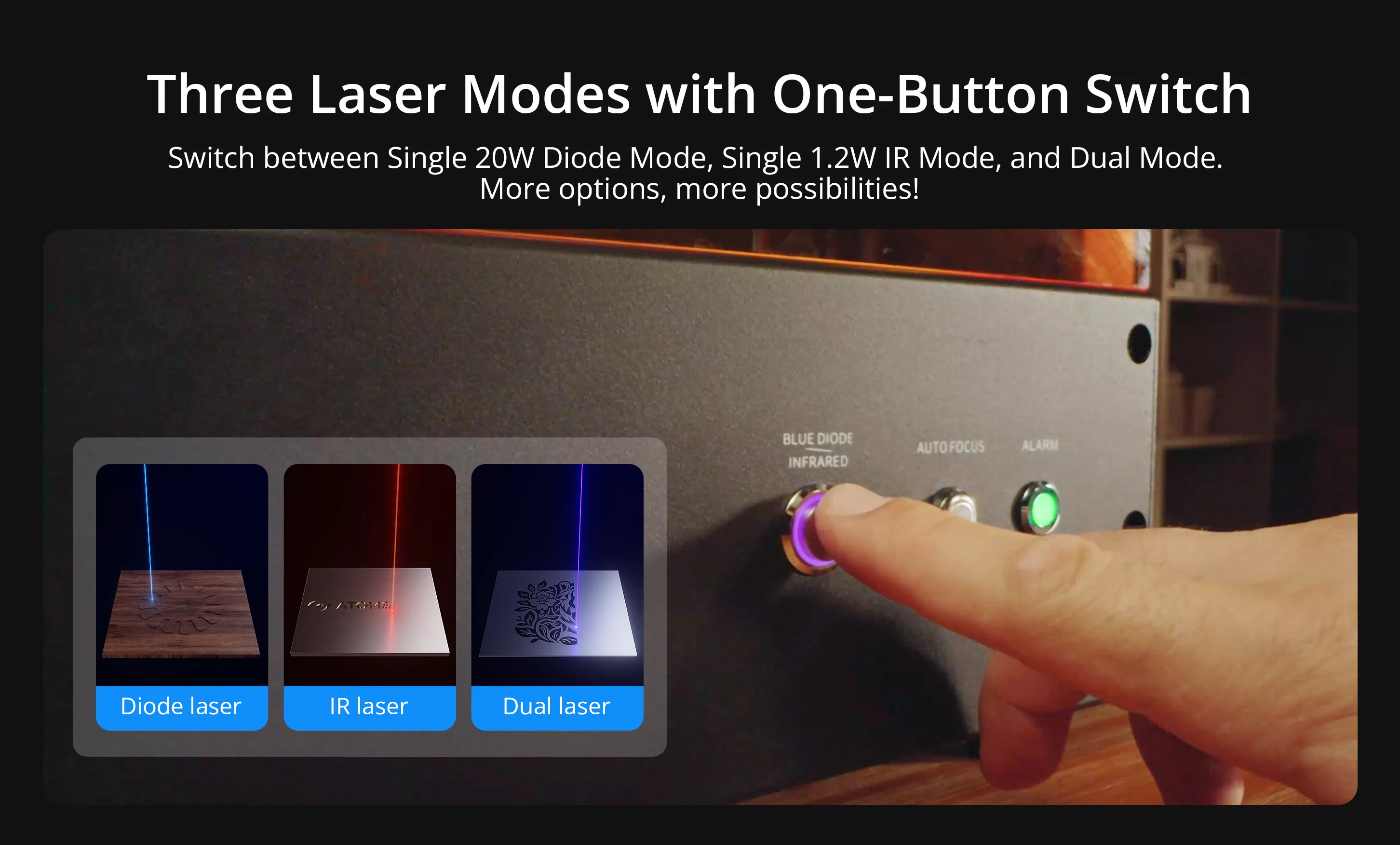 AtomStack Kraft Dual-laser Engraver 20W Diode + 1.2W IR - Image 4