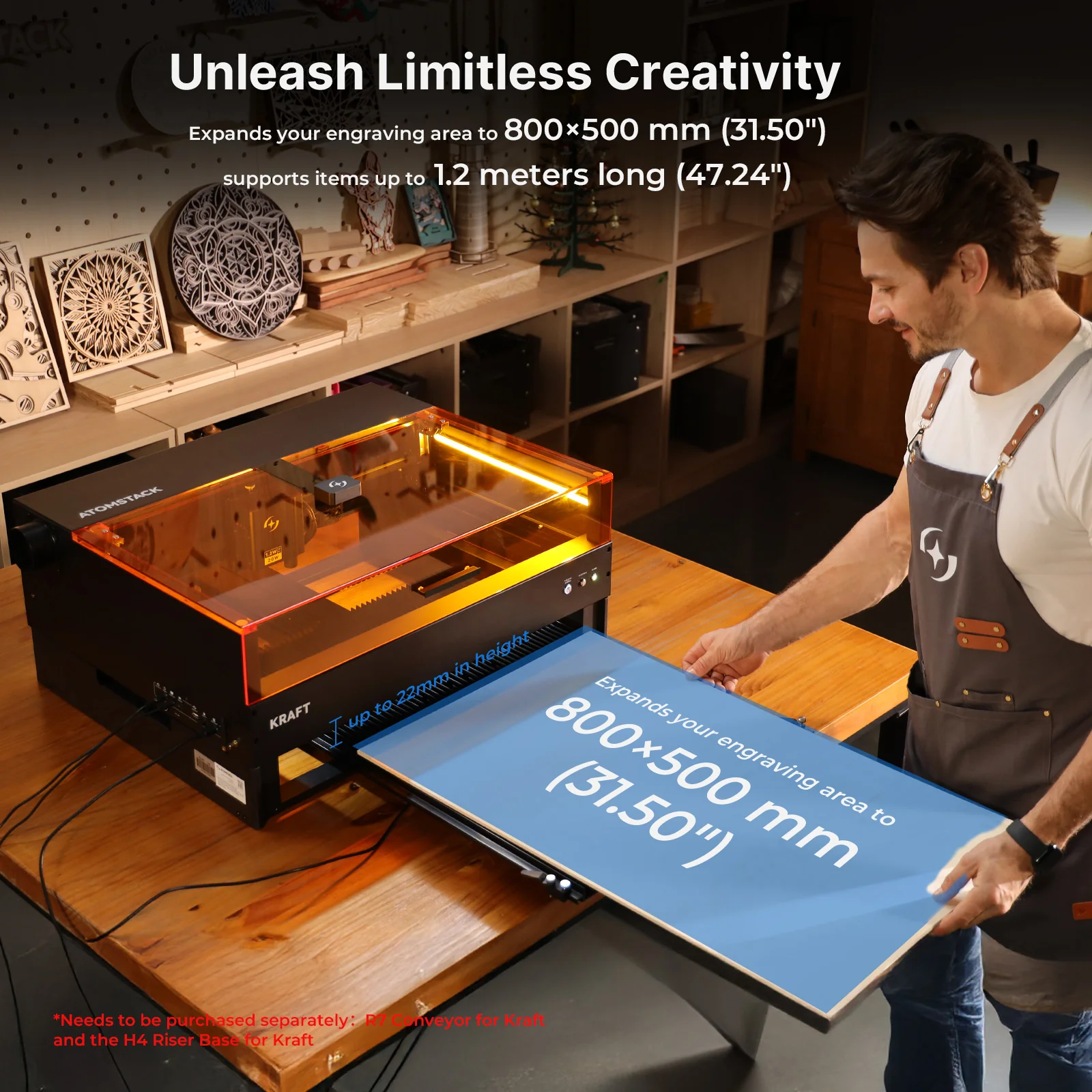 AtomStack Kraft Lite 40W Diode Laser Engraver - Image 15