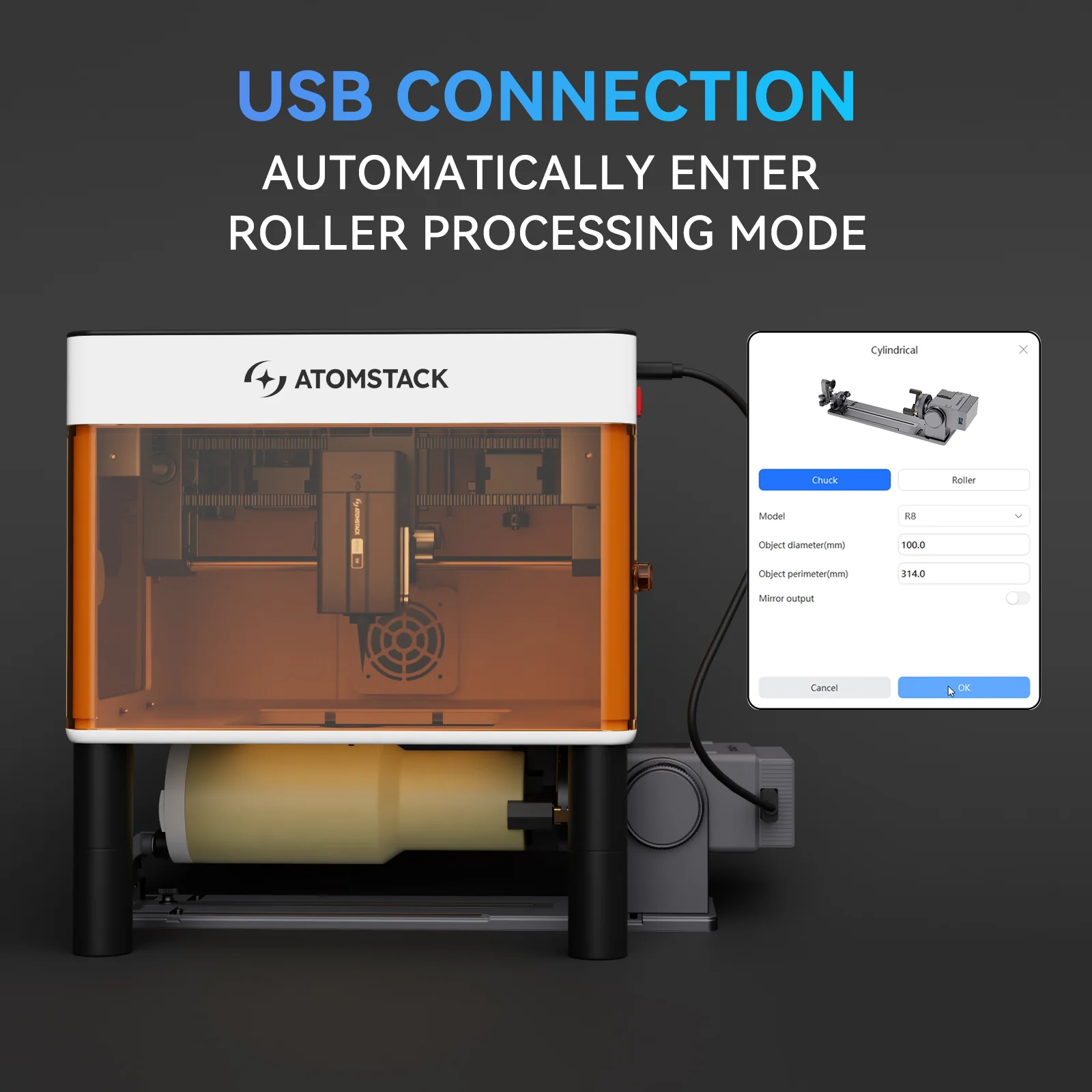 AtomStack R8 Pro Rotary Roller Set - Image 12